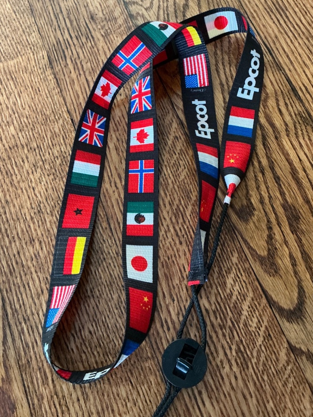 Disney World EPCOT Vintage 1997 Pin Lanyard & Laso Water Bottle Holder 26 1/2”